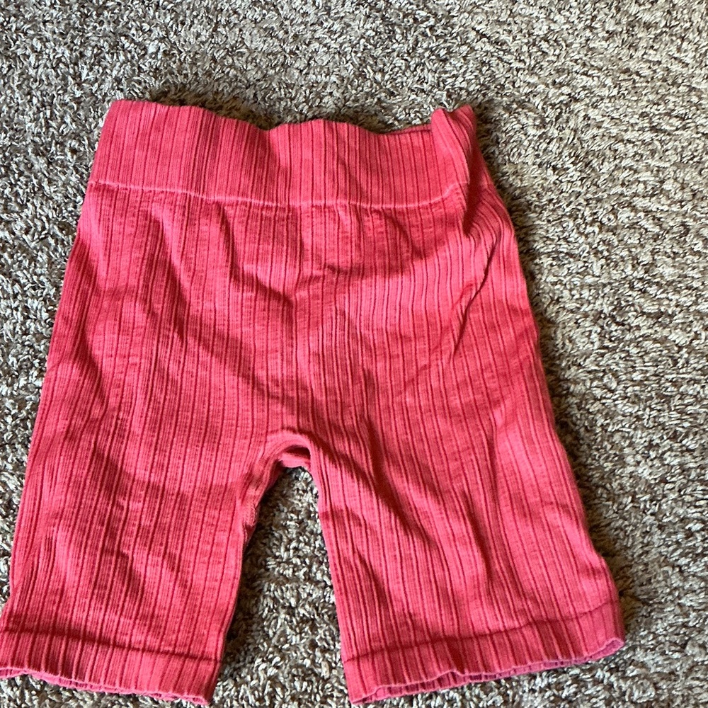 Pink Ribbed Shorts